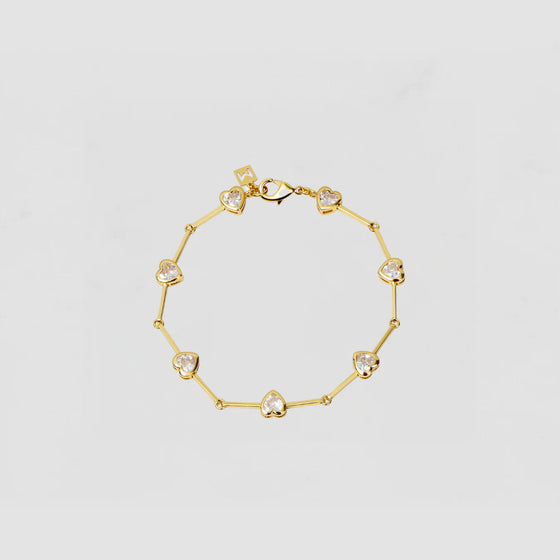 BEZEL HEART LINK BRACELET