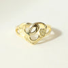 THE CUTOUT FLOWER HEART LETTER RING