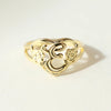 THE CUTOUT FLOWER HEART LETTER RING