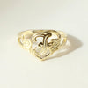 THE CUTOUT FLOWER HEART LETTER RING