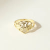 THE CUTOUT FLOWER HEART LETTER RING