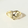 THE CUTOUT FLOWER HEART LETTER RING