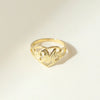 THE CUTOUT FLOWER HEART LETTER RING