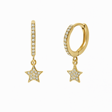  THE HANGING PAVE STAR EARRING