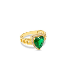  THE GREEN EMERALD HEART RING