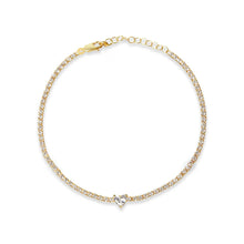  THE SINGLE HEART TENNIS BRACELET