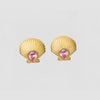 THE PINK CRYSTAL SEASHELL EARRINGS