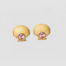  THE PINK CRYSTAL SEASHELL EARRINGS