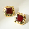 THE SQUARE RED HEIRLOOM EARRINGS