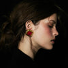 THE SQUARE RED HEIRLOOM EARRINGS