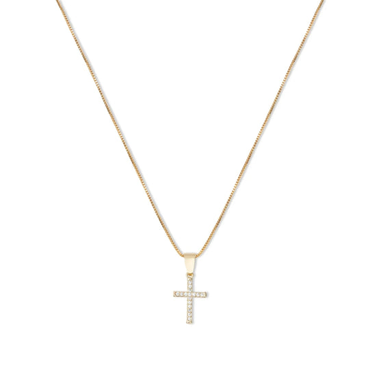 THE MINI ICED OUT CROSS PENDANT NECKLACE