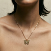 THE BUTTERFLY INITIAL PENDANT NECKLACE/GOLD