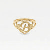 THE CUTOUT FLOWER HEART LETTER RING