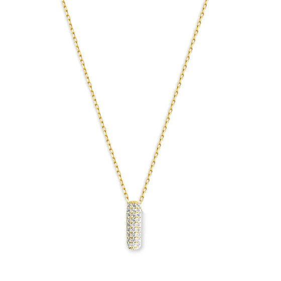 THE PAVE' BUBBLE LETTER PENDANT NECKLACE