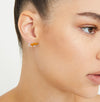 THE DOUBLE PLATED CLASSIC SCRIPT STUD EARRINGS
