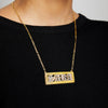THE DOUBLE PLATE BOXED UPPERCASE OLD ENGLISH NECKLACE (CHAPTER II BY GREG YÜNA X THE M JEWELERS)