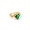 THE GREEN EMERALD HEART RING