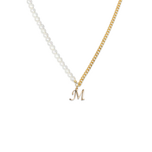  THE SCRIPT LETTER PEARL CURB NECKLACE