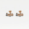 THE DOUBLE PLATED CLASSIC SCRIPT STUD EARRINGS