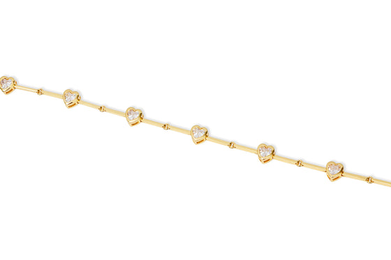 BEZEL HEART LINK BRACELET