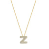 THE PAVE' BUBBLE LETTER PENDANT NECKLACE