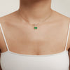 solitaire green emerald necklace