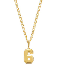  gold number pendant necklace