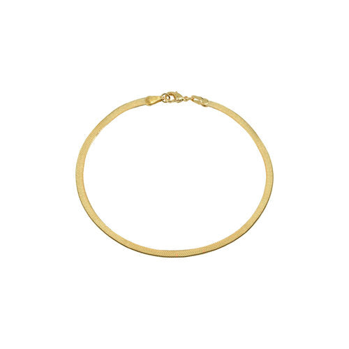 gold plated flat chain anklet