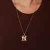 ny yankees iced out necklace