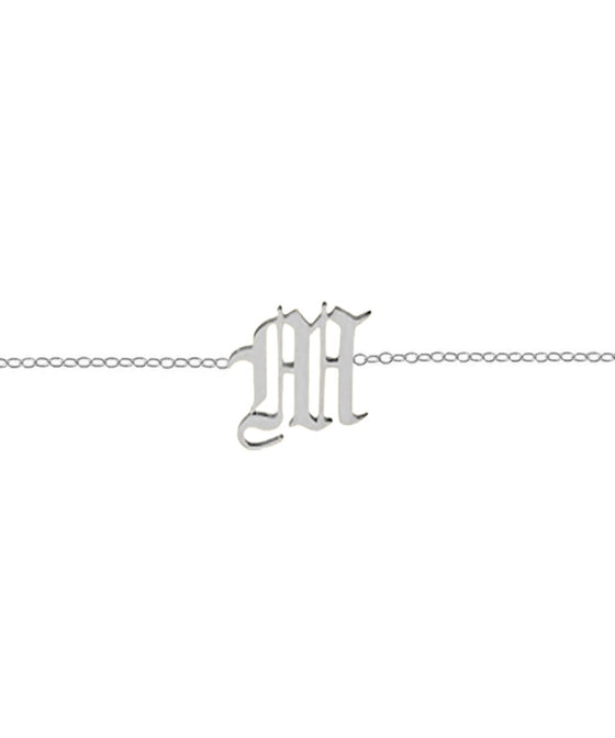 silver letter choker necklace