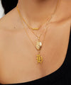 uppercase old english initial letter necklace