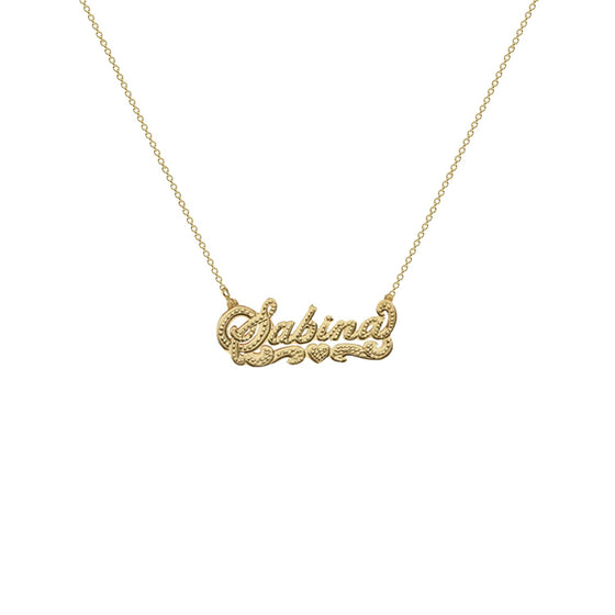 gold double plated name necklace