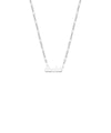 silver figaro chain nameplate necklace